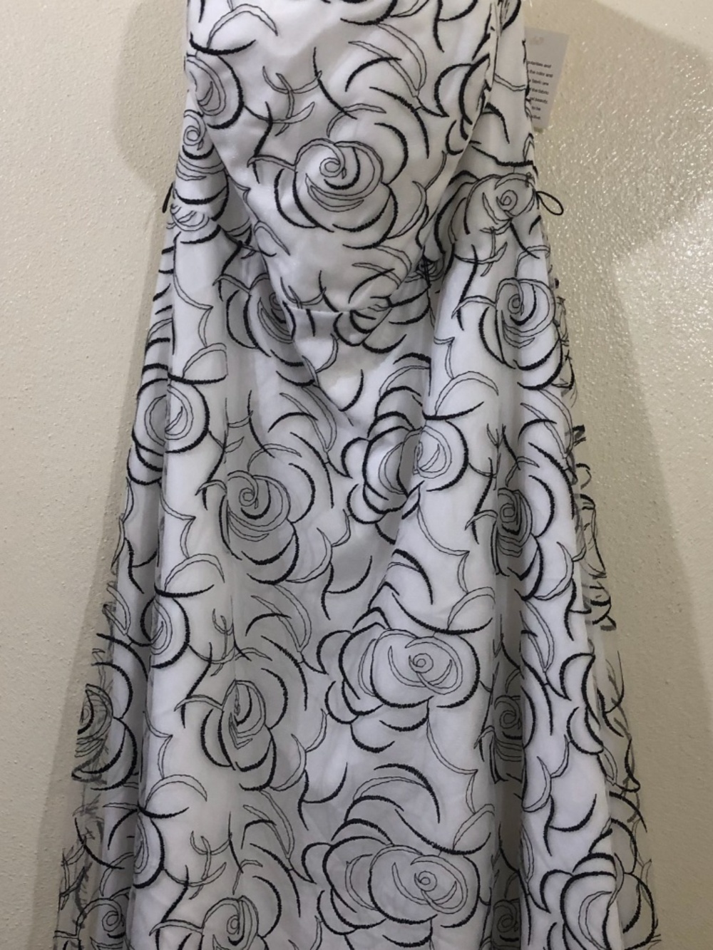 NWT David’s Bruda Black & White Strapless Dress Size 10